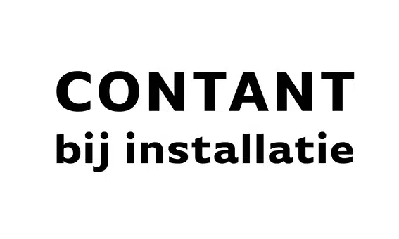 contant bij installatie